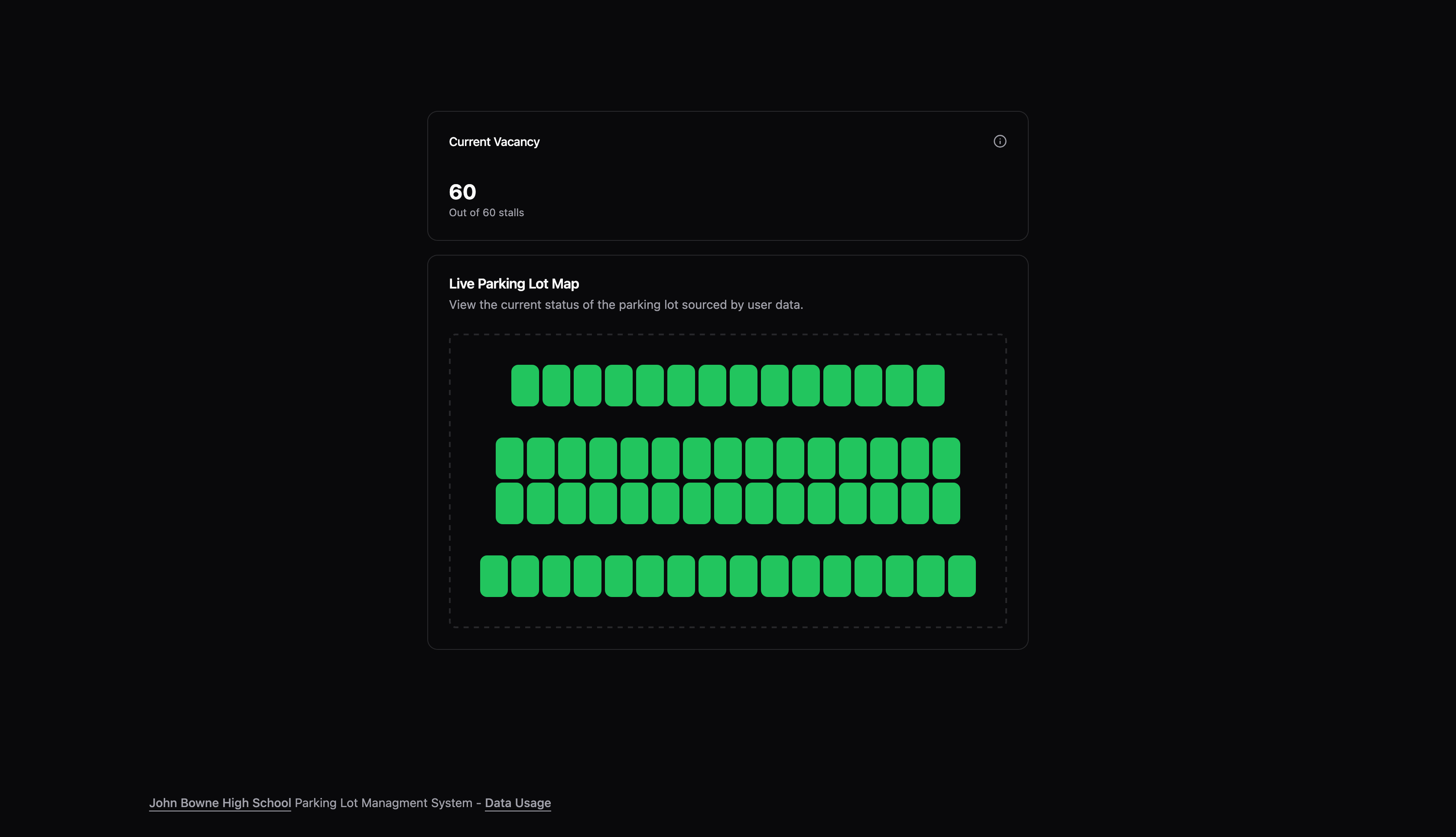Custom live parking lot renderer using SSE